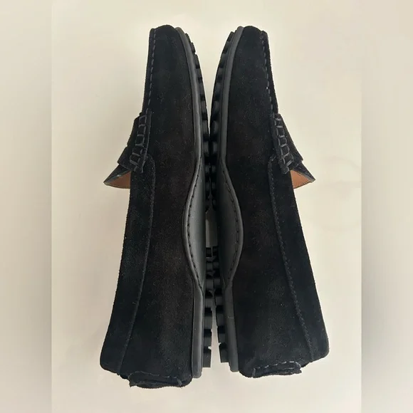 La Canadienne Pilar Black Suede Driver/Loafers - Picture 2 of 5